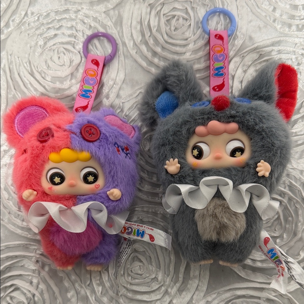 Migo Fluffy Plush Keychain Duo